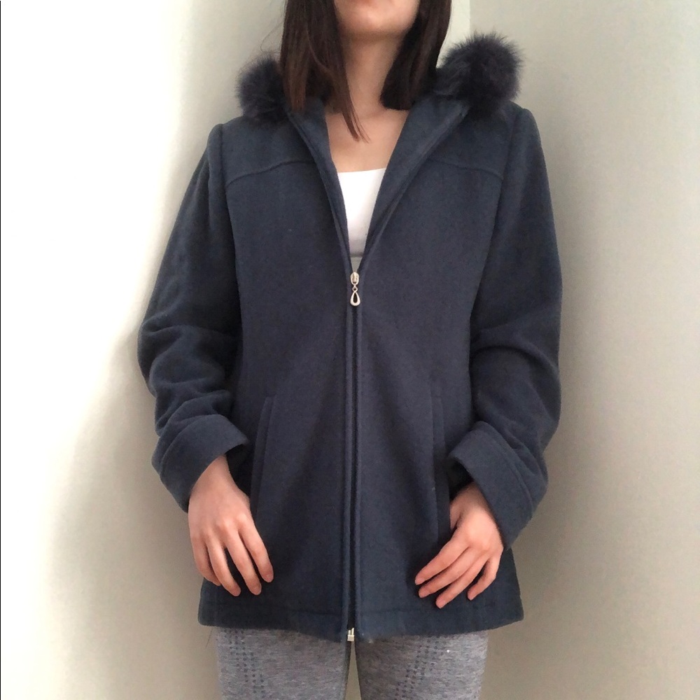 Mackintosh Navy Hooded Coat